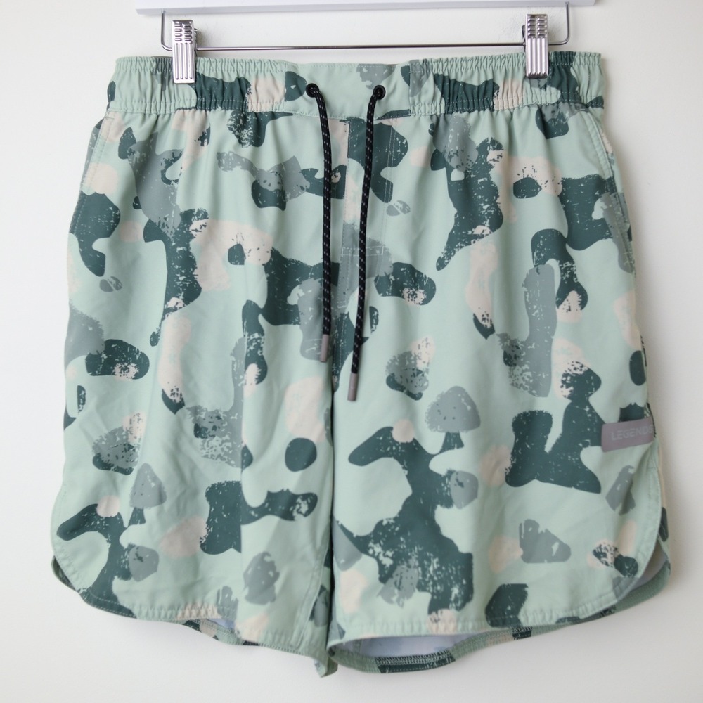 Legends Luka 7" Shorts Mens Large Green Lined Camo Camouflage Gym Run Stretch